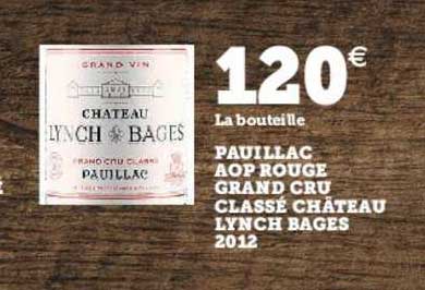 pauillac aop rouge grand cru classé château lynch bages 2012