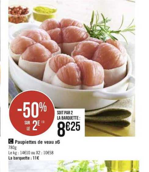 Paupiettes De Veau X6 -50% Sur Le 2e