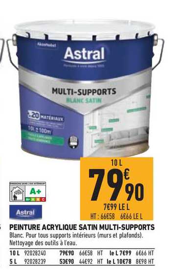 peinture acrylique satin multi supports astral