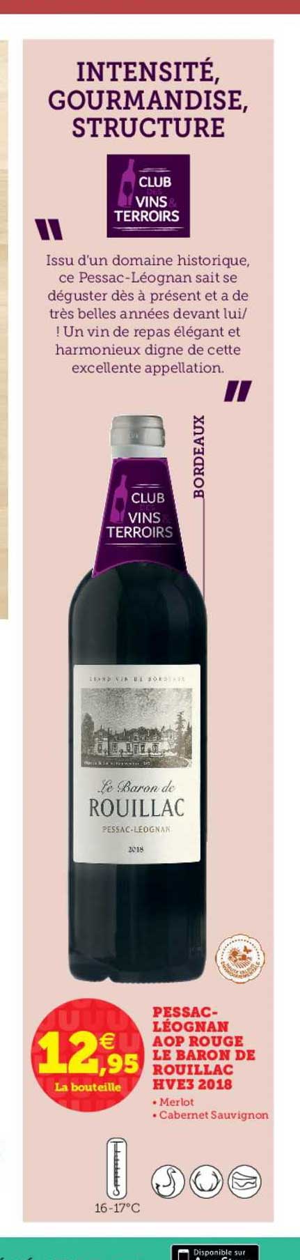 Pessac Léognan Aop Rouge Le Baron De Rouillac Hve3 2018