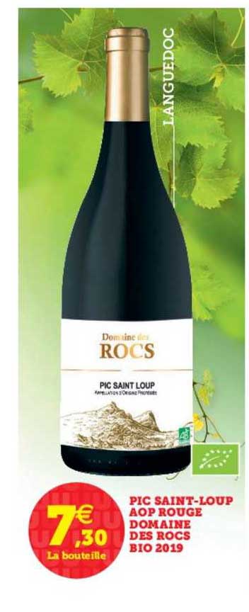 pic saint loup aop rouge domaine des rocs bio 2019