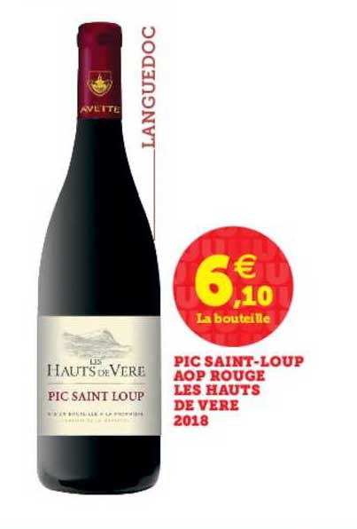 pic saint loup aop rouge les hauts de vere 2018