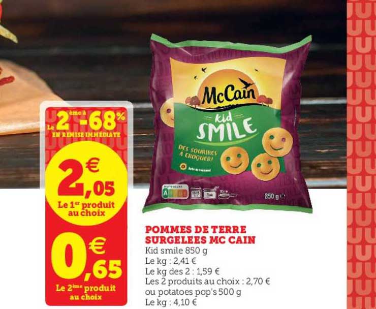 pommes de terre surgelées mc cain le 2ème à -68% en remise immédiate