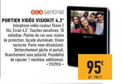 portier vidéo visiokit 4.3" scs sentinel