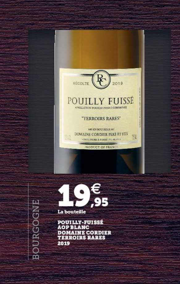 pouilly fuissé aop blanc domaine cordier terroirs rares 2019