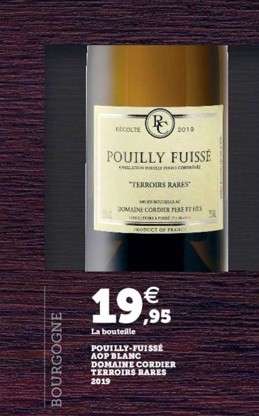 pouilly fuissé aop blanc domaine cordier terroirs rares 2019