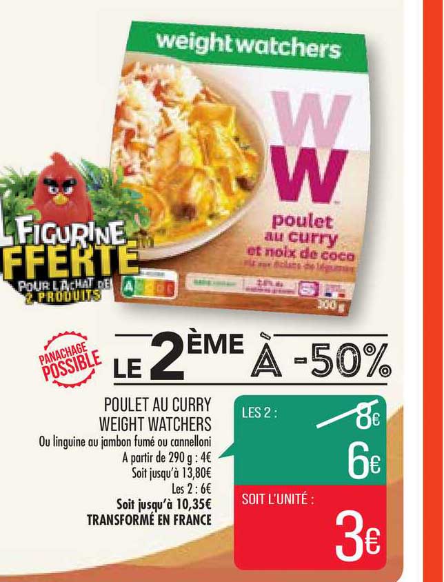 poulet au curry weight watchers le 2ème à -50%
