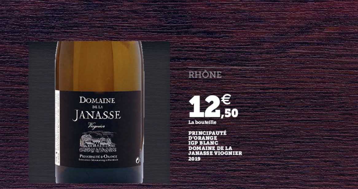 principauté d'orange igp blanc domaine de la janasse viognier 2019
