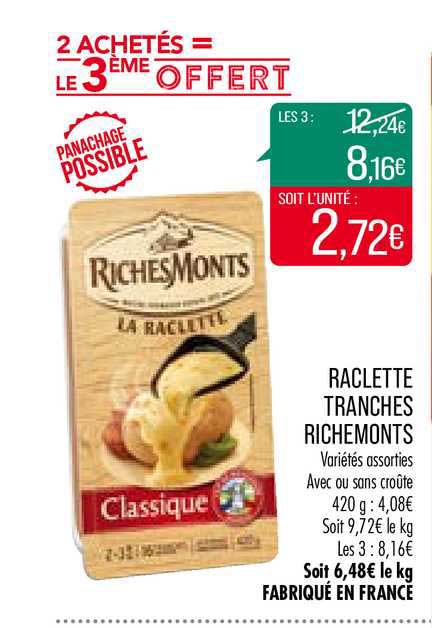 raclette tranches richemonts