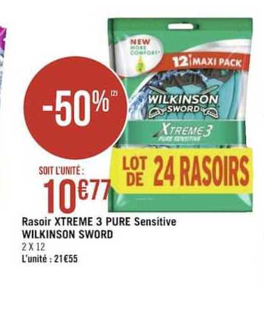 rasoir xtreme 3 pure sensitive wilkinson sword