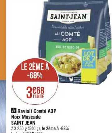 Ravioli Compté Aop Noix Muscade Saint Jean