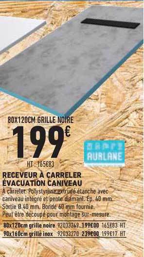 receveur à carreler évacuation caniveau