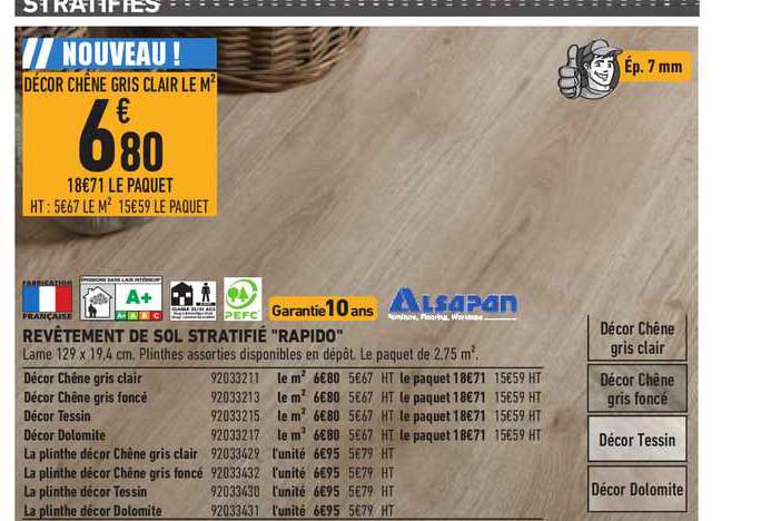 revêtement de sol stratifié "rapido"