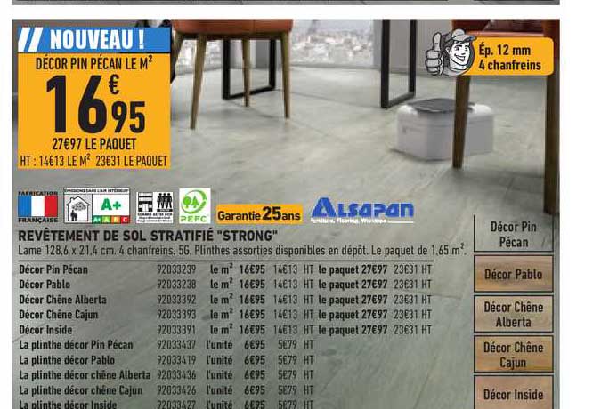 revêtement de sol stratifié "strong" alsapan