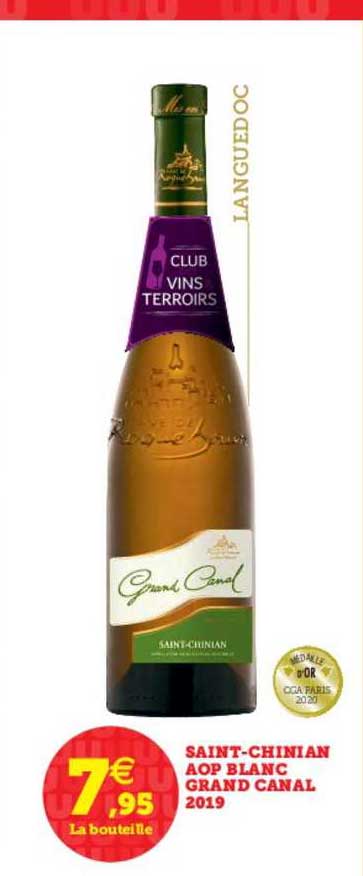 saint chinian aop blanc grand canal 2019