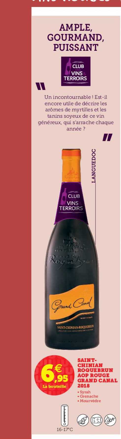 saint chinian roquebrun aop rouge grand canal 2018