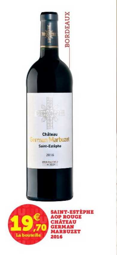 saint estèphe aop rouge château german marbuzet 2016