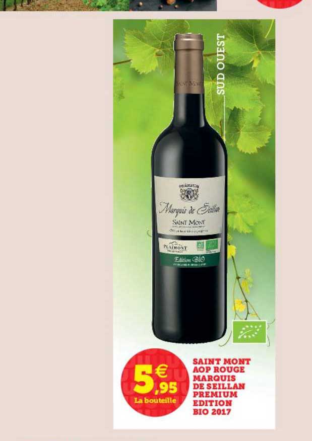 saint mont aop rouge marquis de seillan premium edition bio 2017