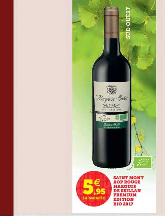 saint mont aop rouge marquis de seillan premium édition bio 2017