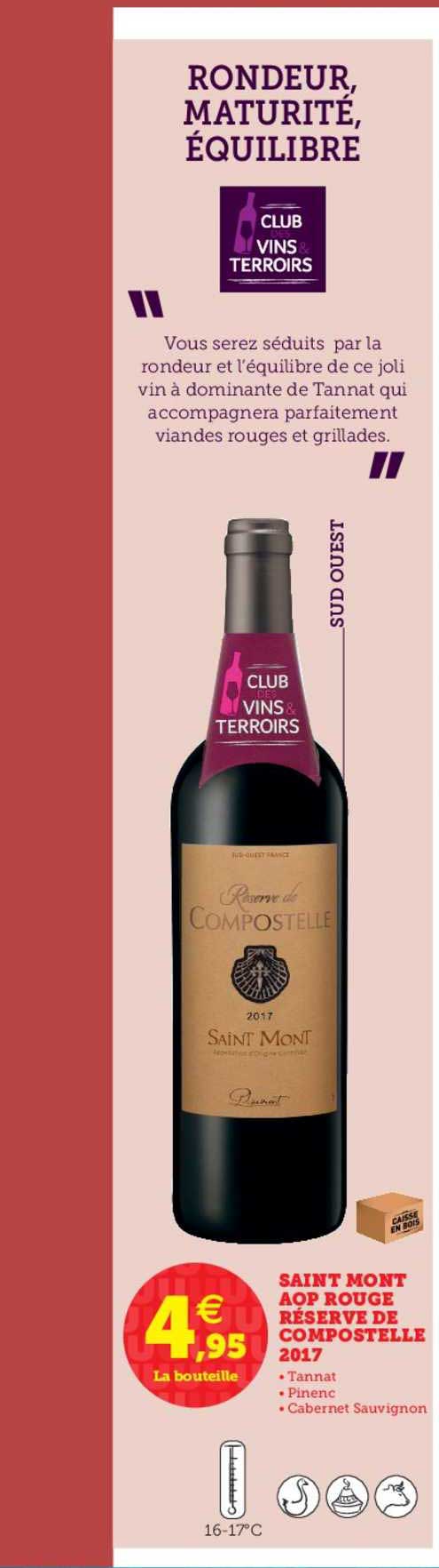 Saint Mont Aop Rouge Réserve De Compostelle 2017