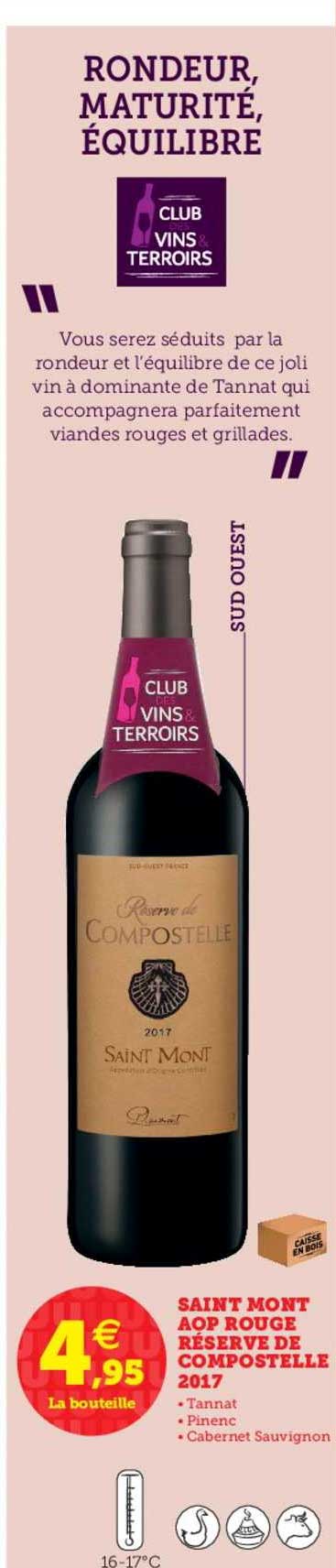 saint mont aop rouge réserve de compostelle 2017