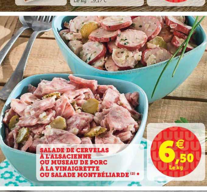 salade de cervelas à l'alsacienne ou museau de porc à la vinaigrette ou salade montbéliarde