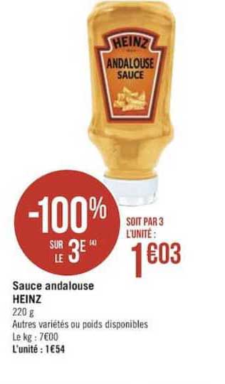 sauce andalouse heinz -100 sur le 3e