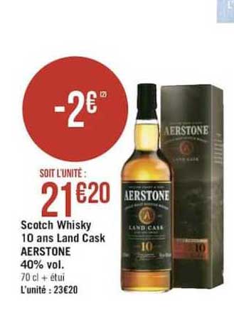 scotch whisky 10 ans land cask aerstone 40% vol.