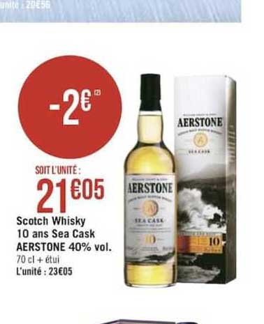 scotch whisky 10 ans sea cask aerstone 40% vol.