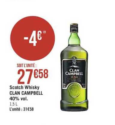 scotch whisky clan campbell 40% vol.