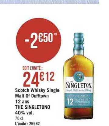 scotch whisky single malt of dufftown 12 ans the singletono 40% vol.