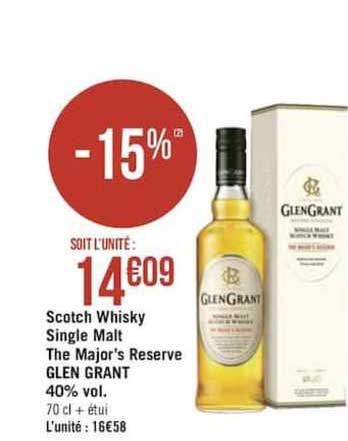 scotch whisky single malt the major's reserve glen grant 40% vol.