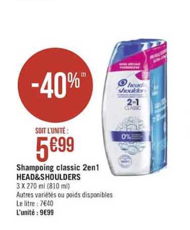 shampoing classic 2en1 head&shoulders