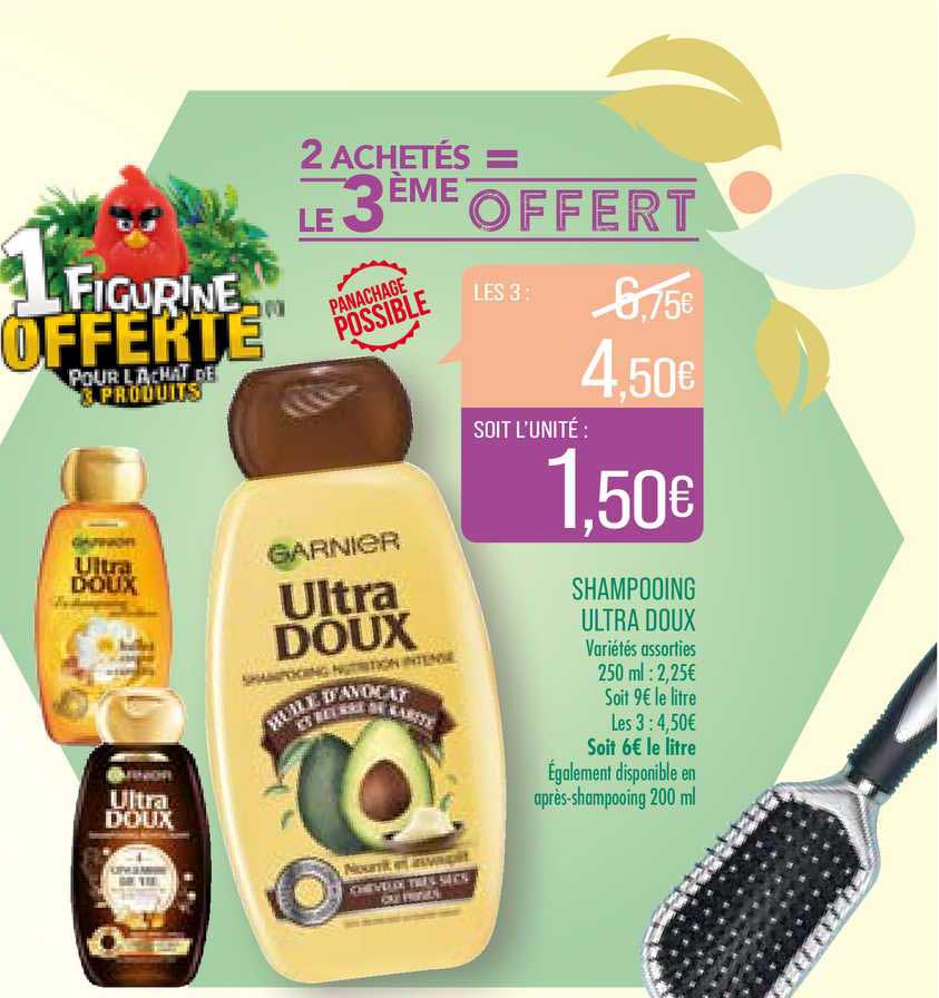 shampooing ultra doux 2 achetés = le 3ème offert