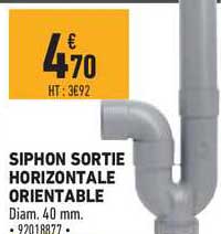 siphon sortie horizontale orientable