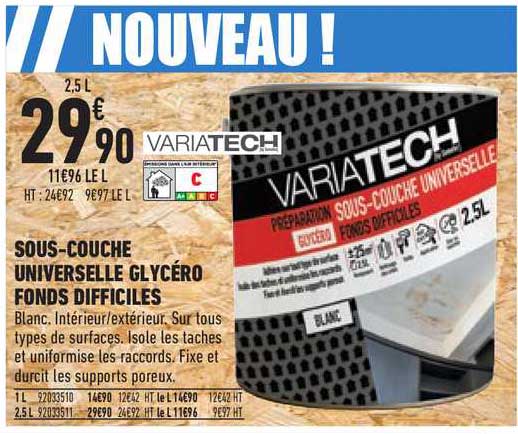 sous couche universelle glycéro fonds difficiles variatech