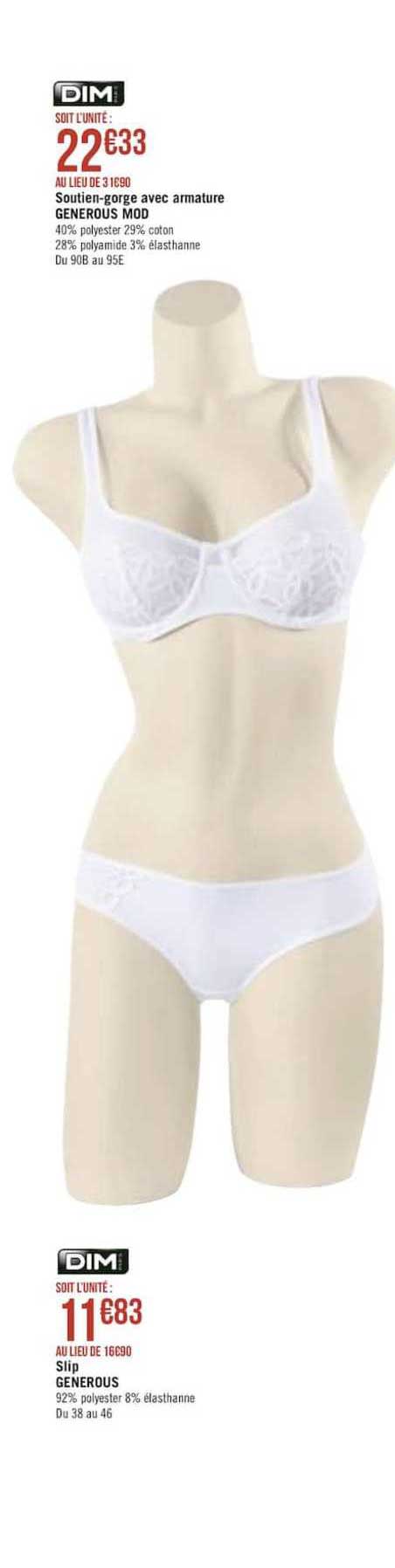 soutien gorge avec armature generous mod slip generous mod