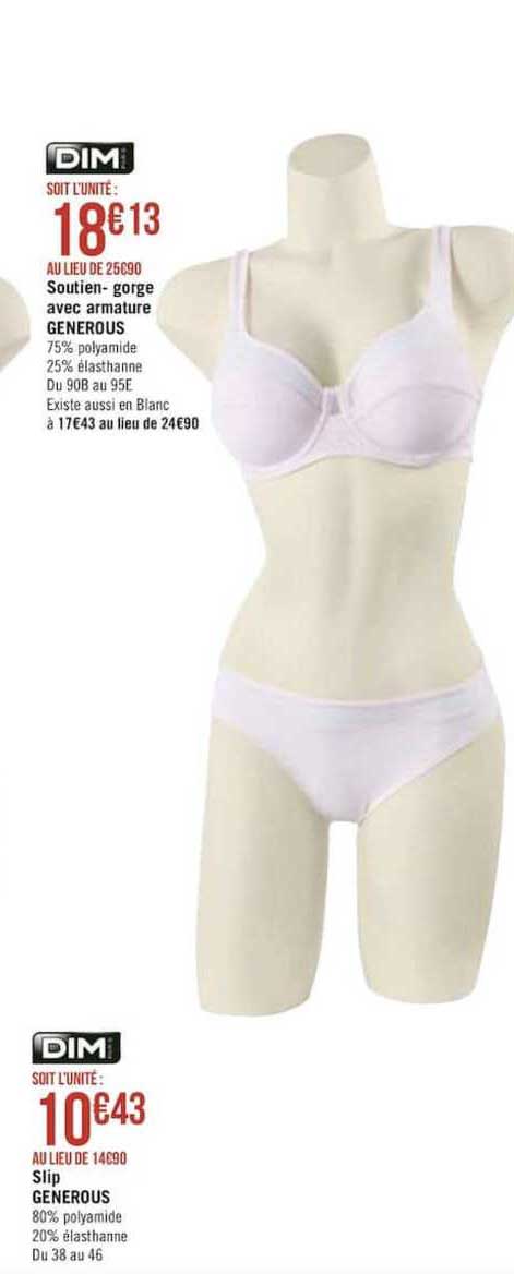 soutien gorge avec armature generous slip generous