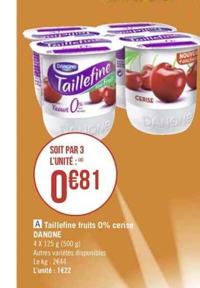 taillefine fruit 0% cerise danone