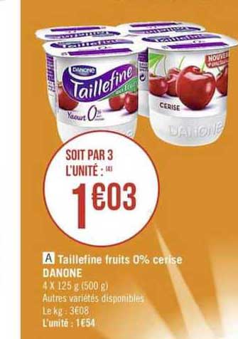 taillefine fruits 0% cerise danone