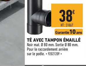 té avec tampon émaillé
