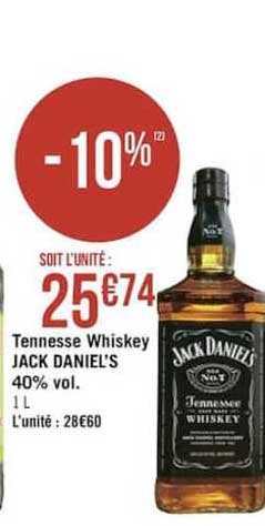tennesse whiskey jack daniel's 40% vol.