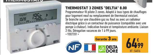 thermostat 3 zones "deltia" 8.00