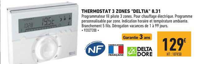 thermostat 3 zones "deltia" 8.31