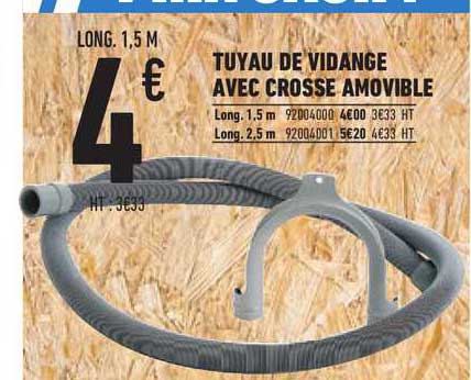 tuyau de vidange avec crosse amovible
