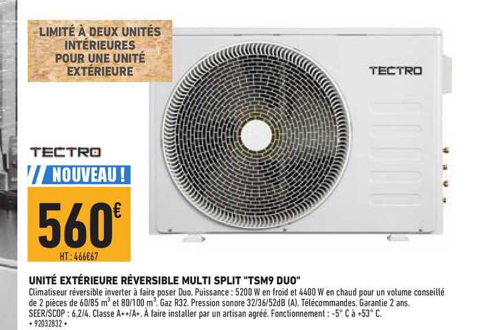 unité extérieure réversible multi split "tsm9 duo" tectro