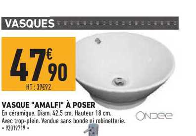 vasque "amalfi" à poser ondée