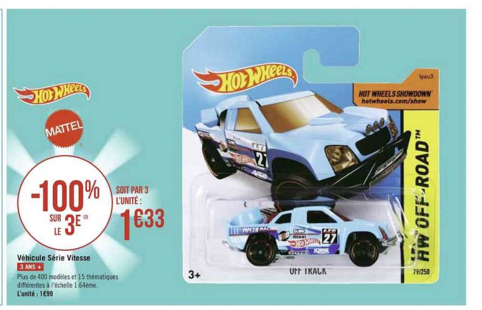 véhicule série vitesse hot wheels -100 sur le 3e