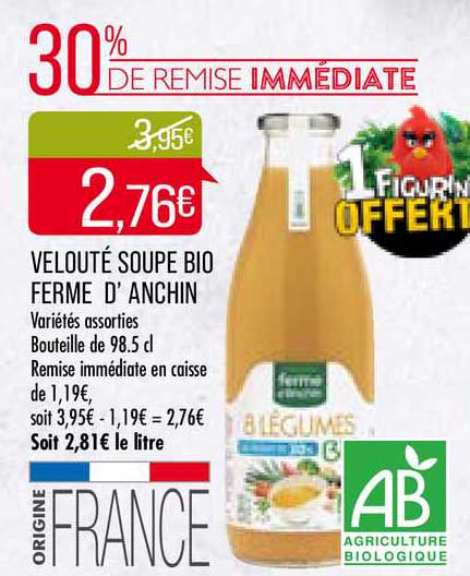 velouté soupe bio ferme d'anchin 30% de remise immédiate