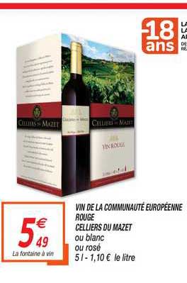 vin de la communauté européenne rouge celliers du mazet